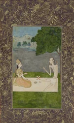 Laila und Majnun unter einem Baum, ca. 1730